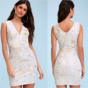 Dress the Population Cody Gold & White Sequins